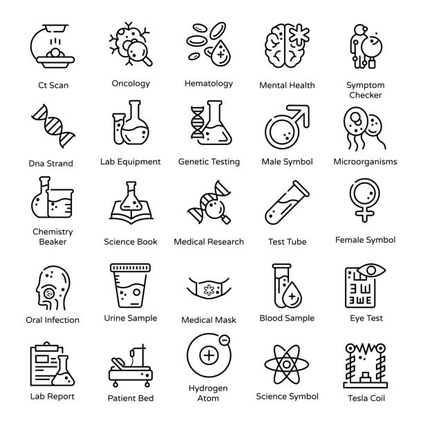 ilustrações de stock, clip art, desenhos animados e ícones de medical and healthcare line icons pack - hematology