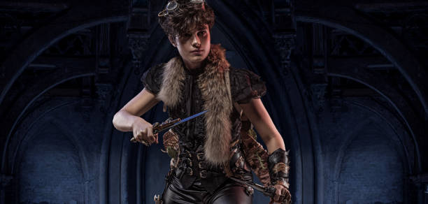 istock Steampunk female in a studio shot 1248701095