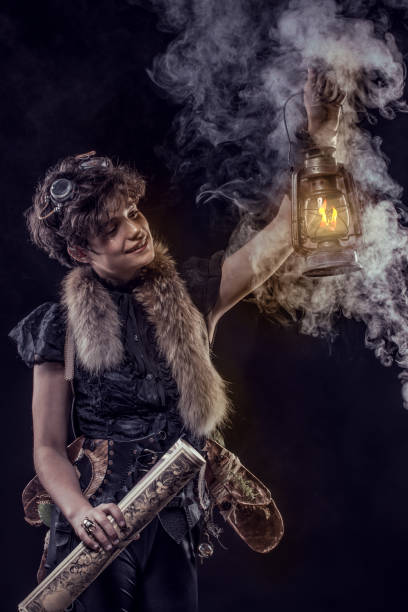 istock Steampunk female in a studio shot 1248701492