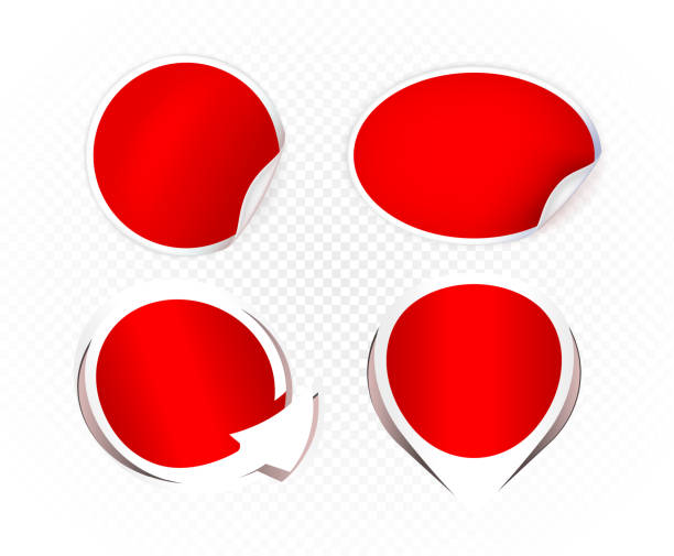 istock Collection of High Quality Realistic Red Labels on White Background 1248703408