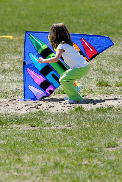 Little Girl With New Kite At public Kite festival!