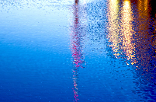 Blue Green Water Reflection Abstract South Channel Marina Port Miami Florida