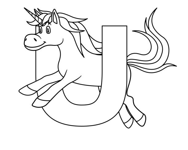 Animal Alphabet Capital Letter Illustration For Pre School Education  Kindergarten And Foreign Language Learning For Kids And Children Coloring  Page And Books Zoo Topic Stock Illustration - Download Image Now - iStock