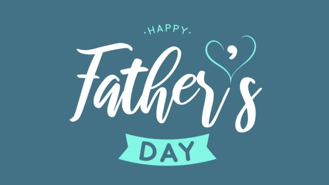 Father's Day blue background. 4k animation