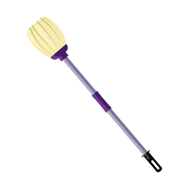 Broom illustration. Mop, brush Broom illustration. Mop, brush, stick, sweeper, broomstick. Cleaning concept. illustration can be used for topics like housework, floor mopping, sweeping stuck in room stock illustrations