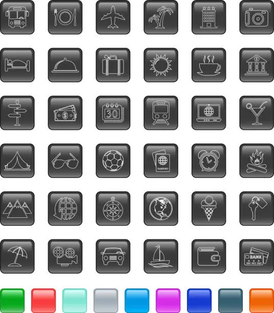 Vector illustration of Travel Line Icons