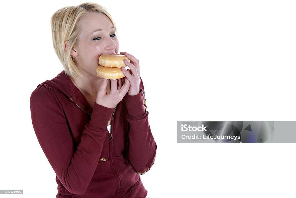 Doughnut Diet Pretty Woman Dumping Her Diet Regimen for the Delights of The Bakery. Adult Stock Photo
