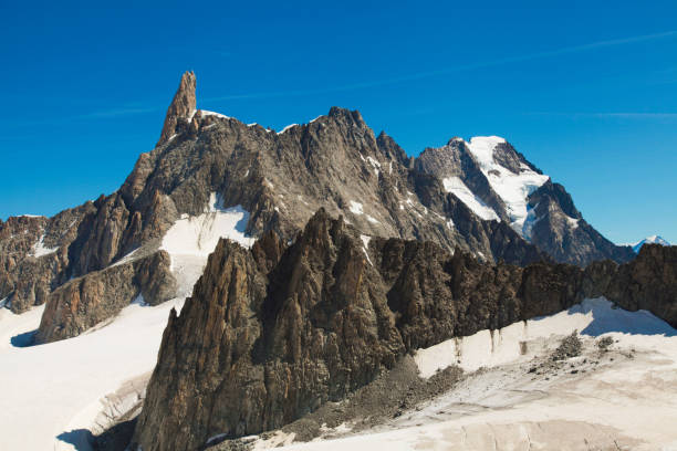istock French Alp mountains covered in fresh white snow. Mountaineering, travelling. 1248722574