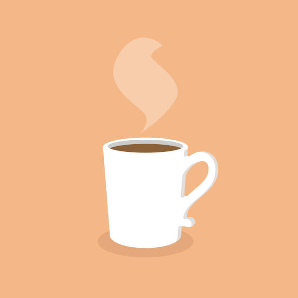 화이트 커피 머그잔 플랫 디자인. - coffee cup hot drink coffee coffee crop stock illustrations