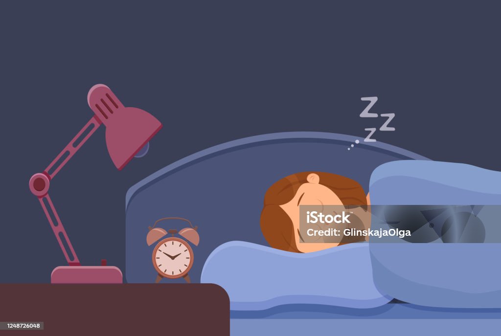 Sleeping Woman Face Cartoon Character Happy Girl Have A Sweet Dream Person  With Closed Eyes Stock Illustration - Download Image Now - iStock