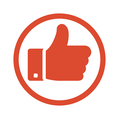 Beautiful design of the Approved or thumbs up, like icon for commercial, print media, web or any type of design projects.
