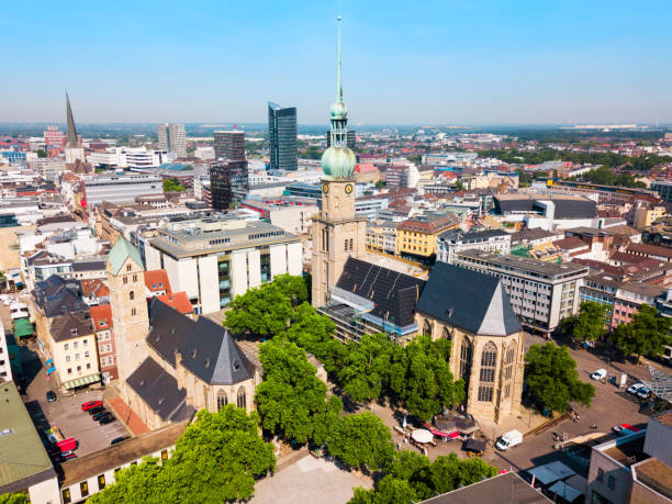Dortmund city centre aerial panoramic view in Germany