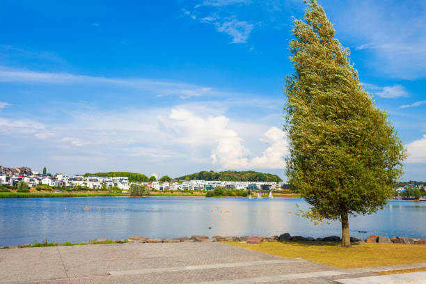Phoenix See lake is an artificial lake on the former steelworks Phoenix East in Dortmund district Horde