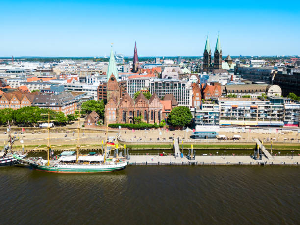 istock Ships at Weser river, Bremen 1248730312