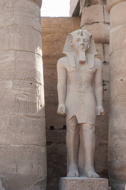 istock Statue and hieroglyphic carvings at an ancient egyptian temple 1248730324