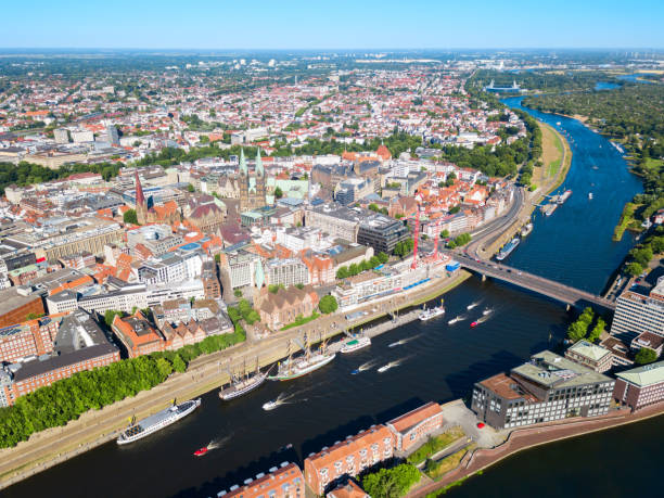 istock Bremen old town aerial view 1248730330