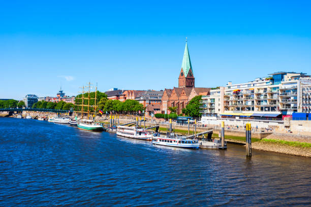 istock Ships at Weser river, Bremen 1248730334