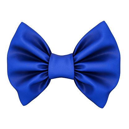 Blue bow tie isolated on white background with clipping path
