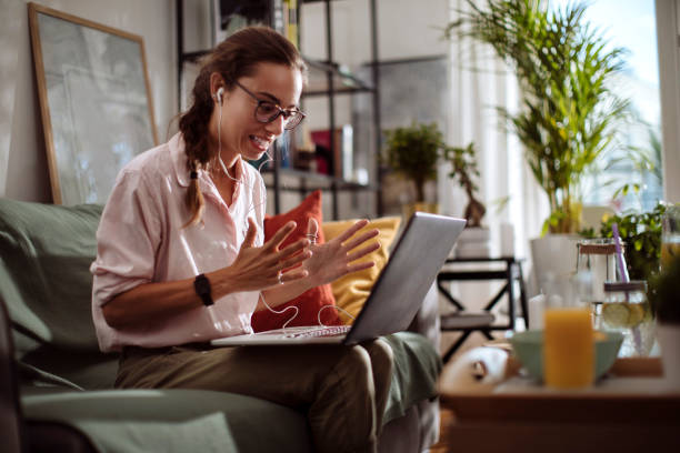 istock Trying to explain her idea through an online presentation 1248735094