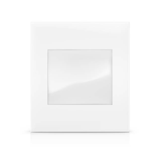 istock Universal mockup of blank cardboard box with transparent window. 1248736837