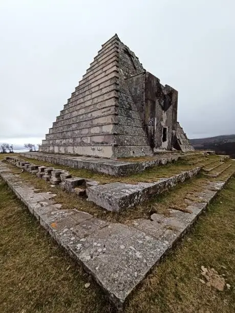 Pyramid of the Italians, Spain. Built by the Italian Government in 1937 to bury the Italians killed in the Battle of Esucudo.