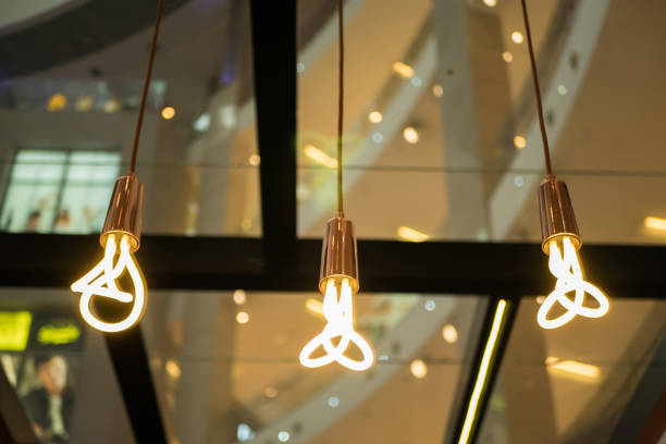 istock Decorative light bulbs used in the coffee shop. 1248737283