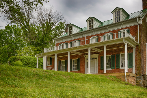 Abington, Virginia, USA - May 21, 2020:  Keller Interpretive Center located on the Mustard grounds a Revolutionary War historical site.