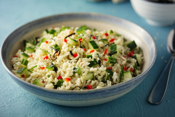 Healthy Vegan brown rice salad  bowl