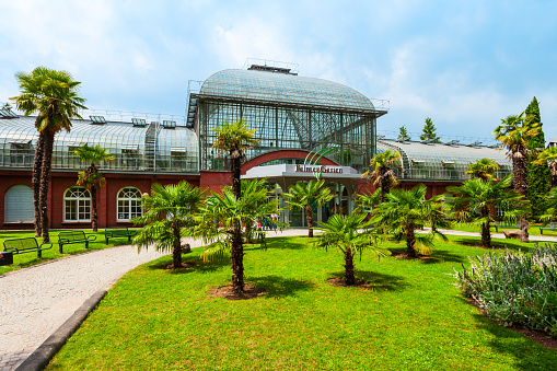 Botanical Garden Palm House (Palmenhaus) in Vienna Schonbrunn gardens