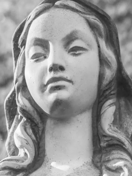 Close-up of female statuary.