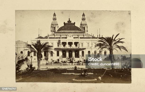Casino Monte Carlo Monaco 1890s 19th Century Antique Photograph Stock Photo - Download Image Now