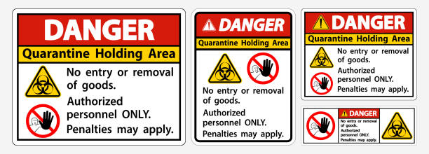 istock Danger Quarantine Holding Area Sign Isolated On White Background,Vector Illustration EPS.10 1248746815