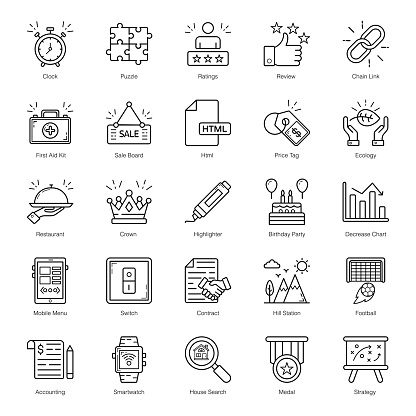 Shopping related visuals are presented in this outline icons pack for making a project fantastic and worthy. You can design your project by keeping in mind that vectors are editable. Happy Designing!