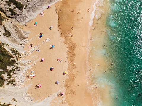 Aerial view of Port d'Alcudia Beach in Majorca, Balearic Islands - Spain