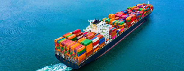 istock Cargo containers ship logistics transportation Container Ship Vessel Cargo Carrier. import export logistic international export and import services export products worldwide 1248748778