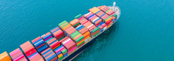 istock Cargo containers ship logistics transportation Container Ship Vessel Cargo Carrier. import export logistic international export and import services export products worldwide 1248748782