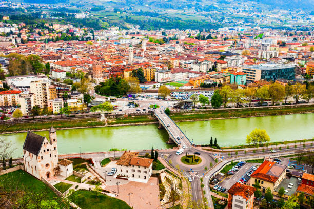 istock Trento aerial panoramic view. 1248749883