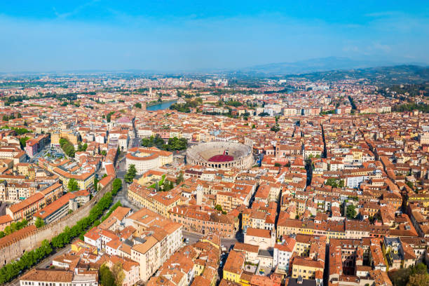 istock Verona Arena aerial panoramic view 1248749939