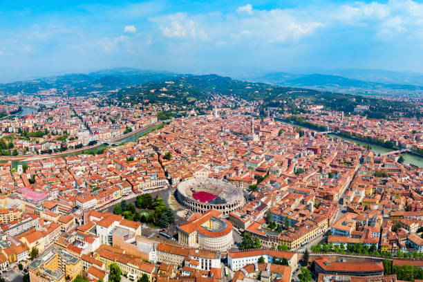 istock Verona Arena aerial panoramic view 1248749960