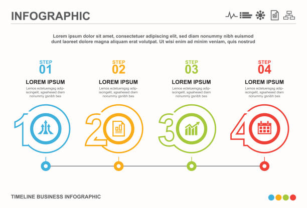 Business infographics. Timeline with 4 steps, options, business
