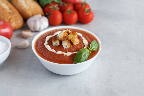istock A bowl of fresh gazpacho. Cold tomato soup. 1248754052