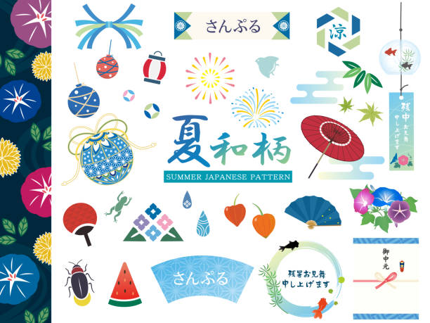 夏の日本のパターン - 日本　祭り点のイラスト素材／クリップアート素材／マンガ素材／アイコン素材