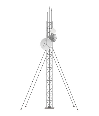 Communication Tower isolated on white background. 3D render