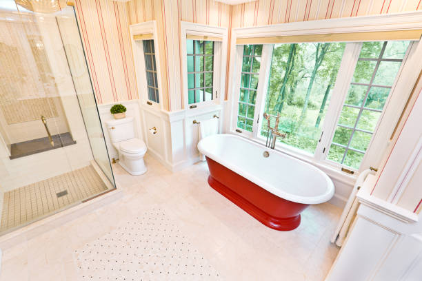 istock Contemporary Bathroom Design with Freestanding Iron Bathtub 1248763027