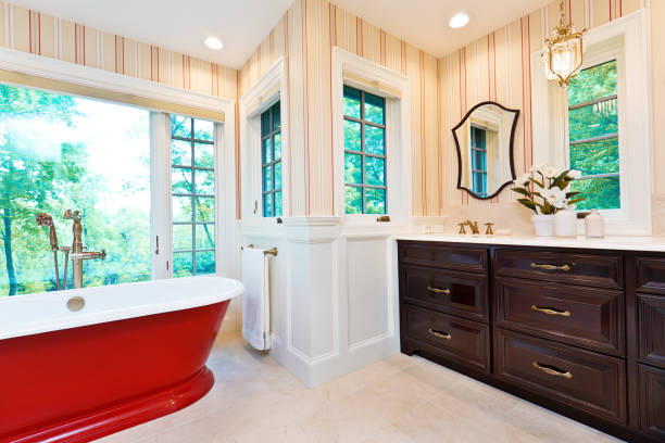 istock Contemporary Bathroom Design with Freestanding Iron Bathtub 1248763031