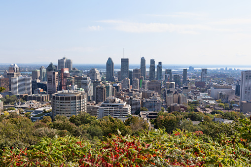 Montreal skyline, view from Kondiaronk Belvedere, Quebec, Canada