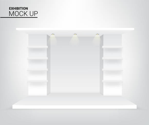 istock 3D Graphic Mock up Realistic Stage Podium for Advertising, Concert or Presentation background illustration vector. Event and Exhibition Concept Design 1248766072