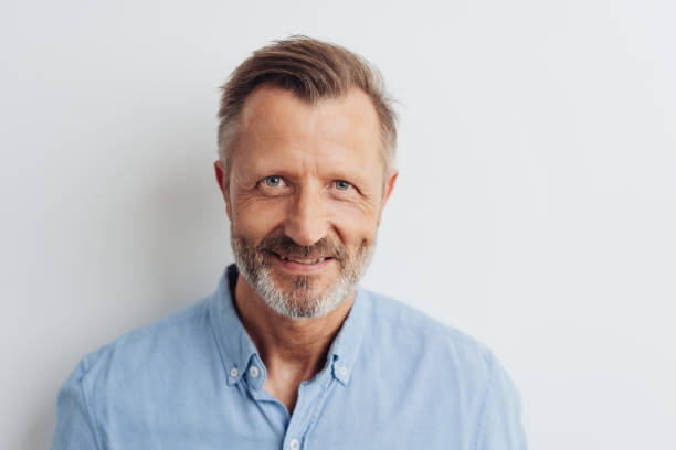 istock Portrait of a cheerful smiling bearded man 1248767619