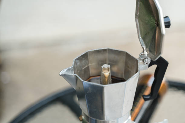 istock Steel espresso coffee maker or moka pot 1248767904