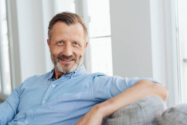 istock Close up of a smiling friendly bearded man 1248768784